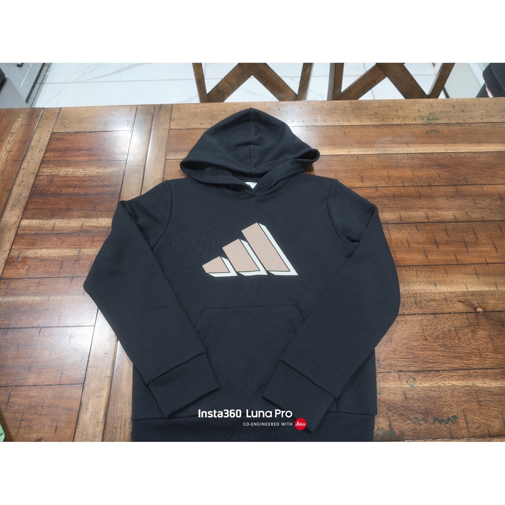 Adidas Boys Black Pullover Hoodie Mountain Logo Sweatshirt Size M 10/12